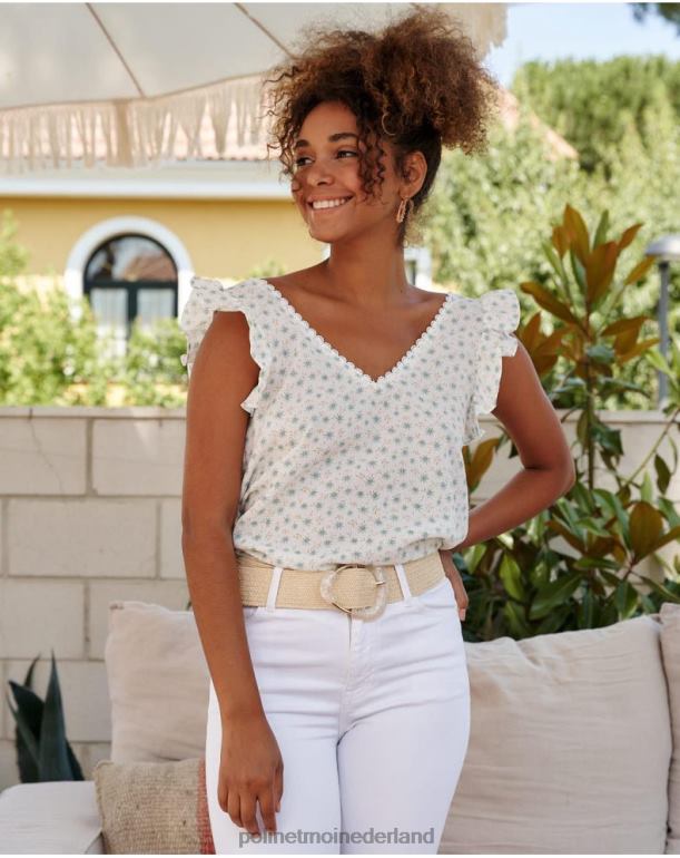 nl Polin et moi katoenen blouse covadonga watergroen JD28V155 kleding