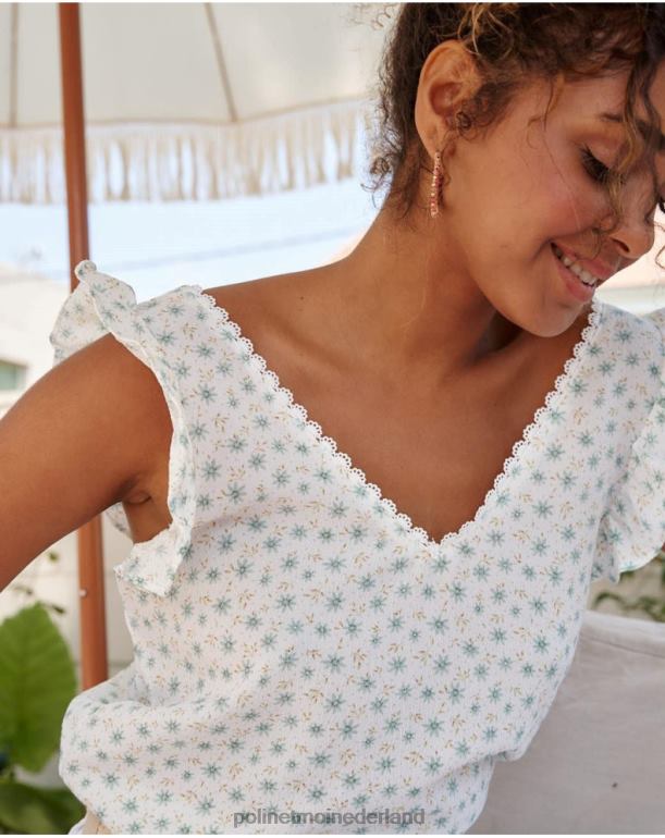 nl Polin et moi katoenen blouse covadonga watergroen JD28V155 kleding