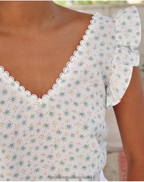 nl Polin et moi katoenen blouse covadonga watergroen JD28V155 kleding