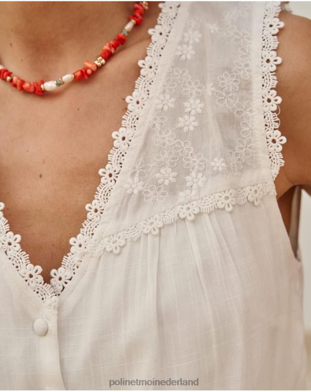 nl Polin et moi linnen josefina blouse wit JD28V158 kleding