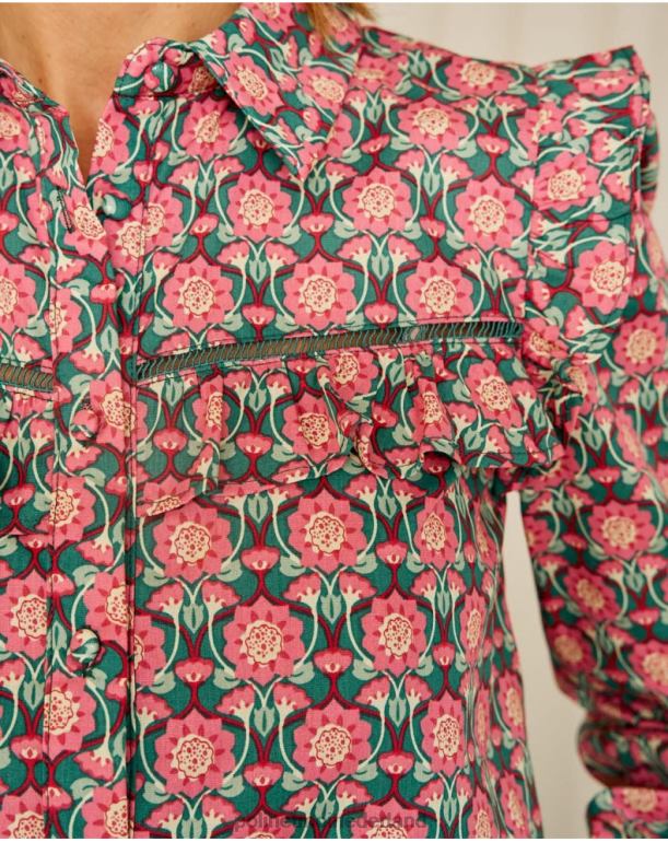 nl Polin et moi overhemd gegolfde calliope framboos JD28V229 kleding