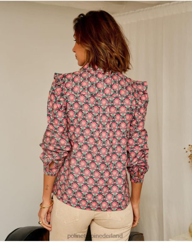 nl Polin et moi overhemd gegolfde calliope framboos JD28V229 kleding