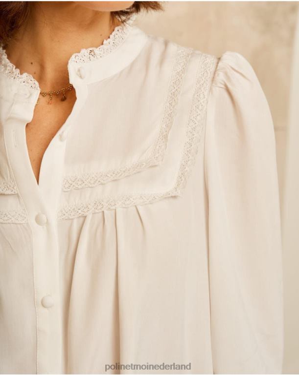 nl Polin et moi overhemd met ruches hestia wit JD28V216 kleding
