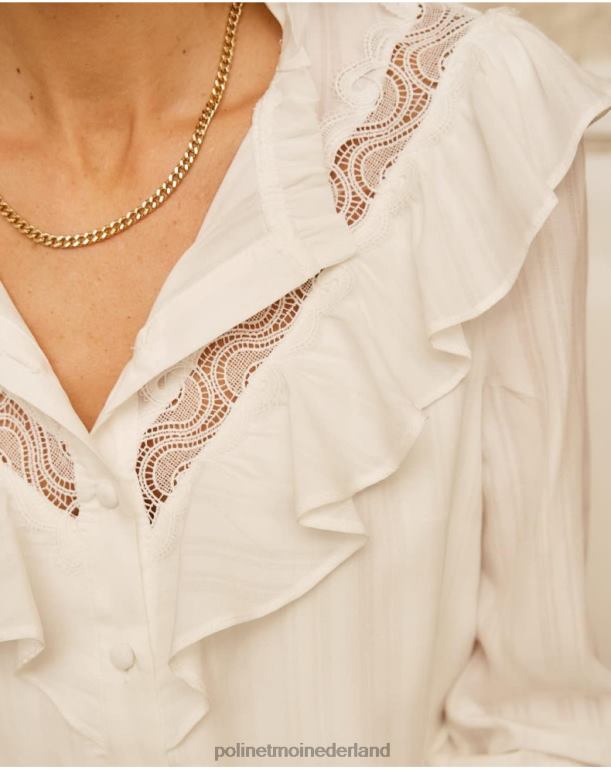 nl Polin et moi overhemd met ruches lis wit JD28V223 kleding