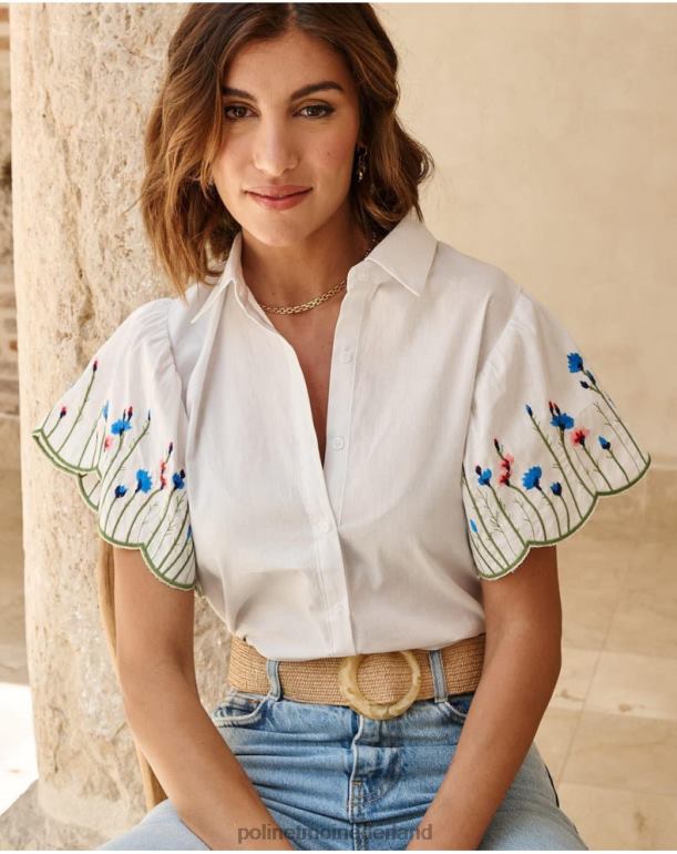 nl Polin et moi overhemd ruche amira wit JD28V181 kleding