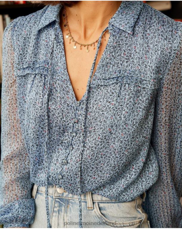 nl Polin et moi xia blouseknopen klein blauw JD28V217 kleding