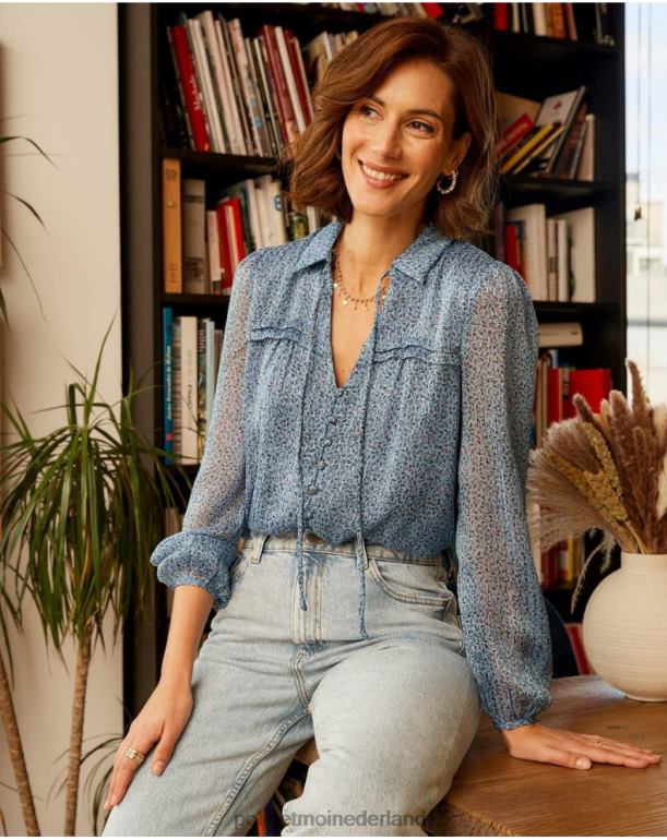 nl Polin et moi xia blouseknopen klein blauw JD28V217 kleding