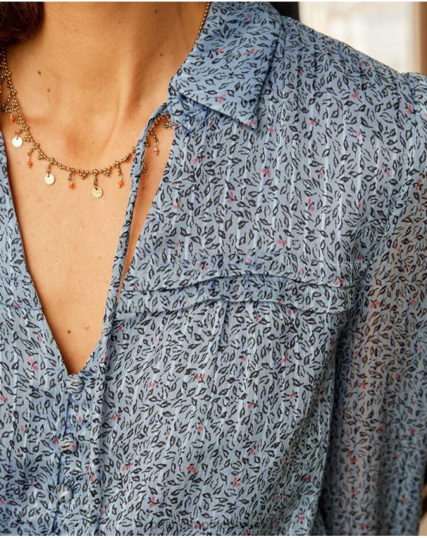 nl Polin et moi xia blouseknopen klein blauw JD28V217 kleding