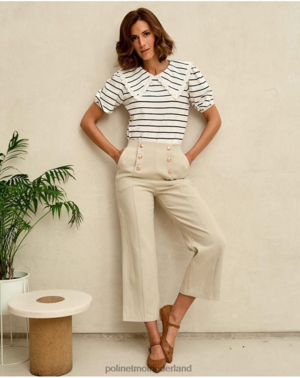 nl Polin et moi knoppen netto broek beige JD28V334 kleding