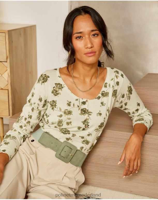 nl Polin et moi trui bloemen etna kaki JD28V349 kleding