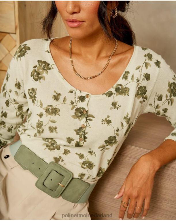 nl Polin et moi trui bloemen etna kaki JD28V349 kleding