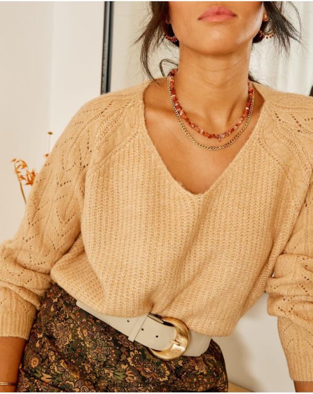 nl Polin et moi trui standaard spikes kameel JD28V355 kleding