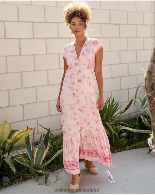 nl Polin et moi Adriana knopen jurk roos JD28V13 kleding