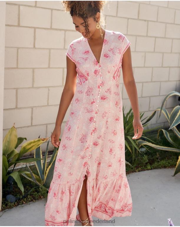 nl Polin et moi Adriana knopen jurk roos JD28V13 kleding