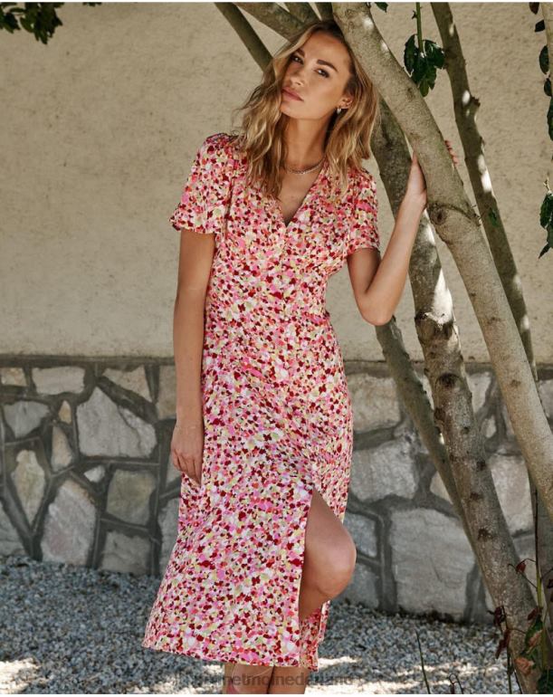 nl Polin et moi Annie knopen jurk framboos JD28V127 kleding