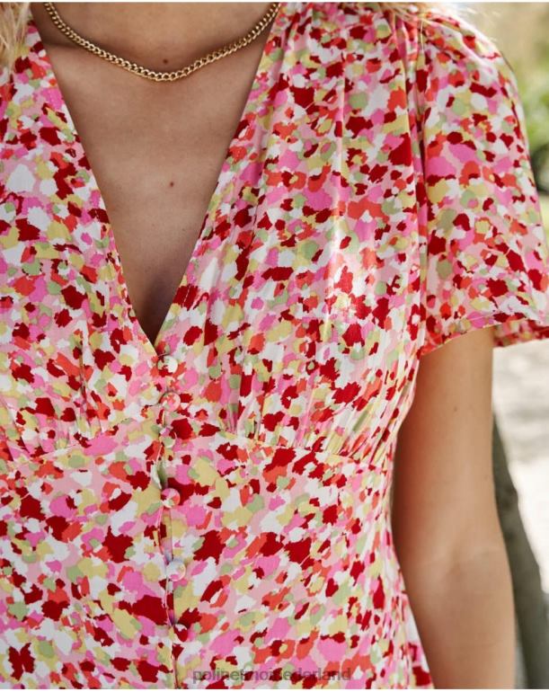 nl Polin et moi Annie knopen jurk framboos JD28V127 kleding