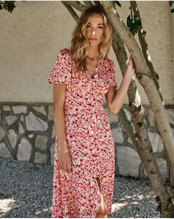 nl Polin et moi Annie knopen jurk framboos JD28V127 kleding