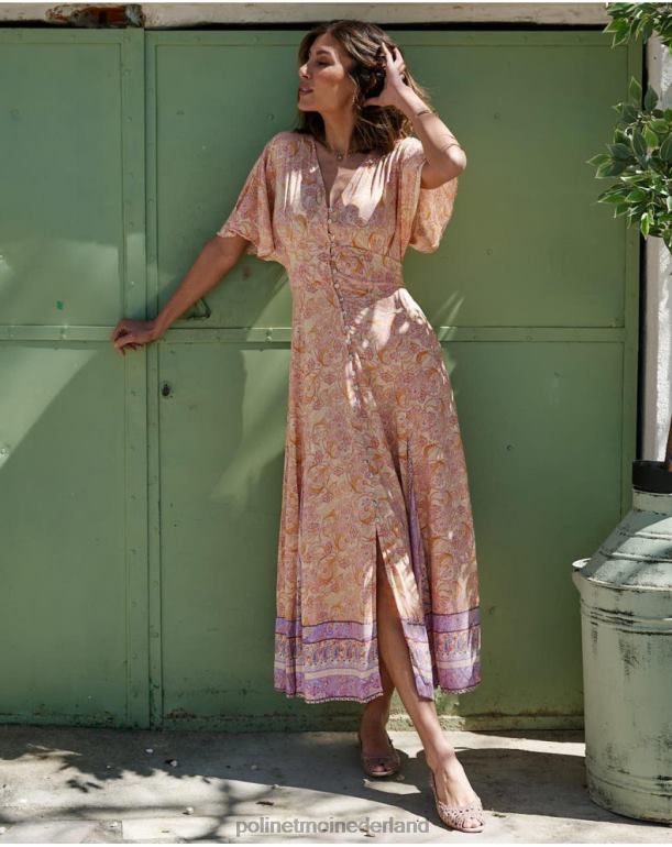 nl Polin et moi Augustina knopenjurk oker JD28V110 kleding