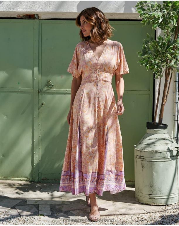 nl Polin et moi Augustina knopenjurk oker JD28V110 kleding