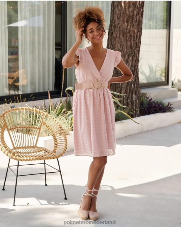 nl Polin et moi Batista Carmina-jurk roos JD28V22 kleding