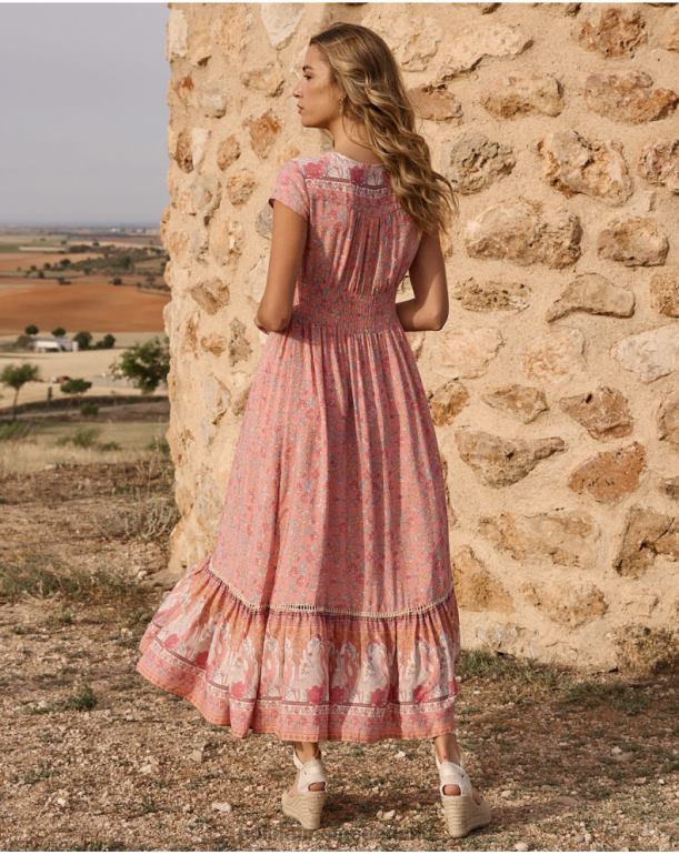 nl Polin et moi Carly lange jurk Zalm JD28V124 kleding