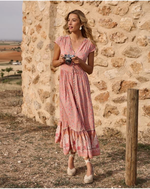 nl Polin et moi Carly lange jurk Zalm JD28V124 kleding