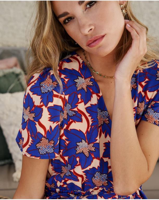 nl Polin et moi Charlotte korte jurk klein blauw JD28V112 kleding