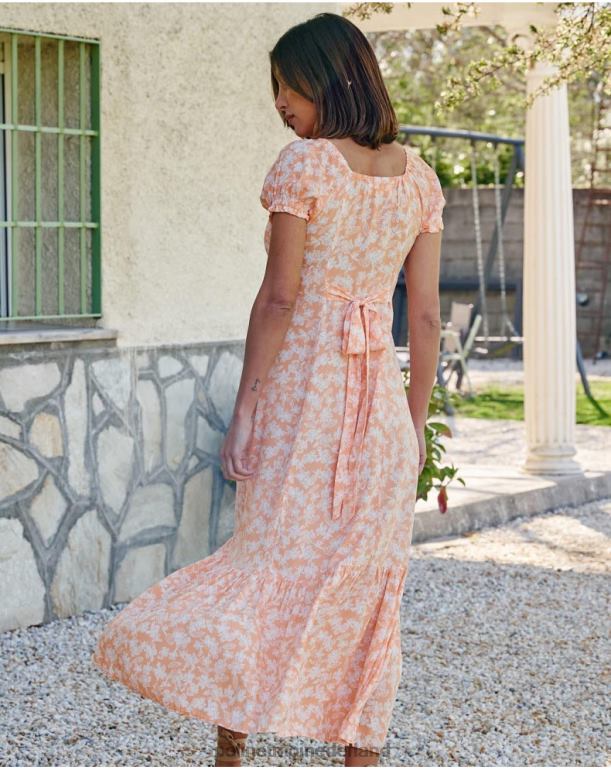 nl Polin et moi Cleofe knopen jurk perzik JD28V90 kleding