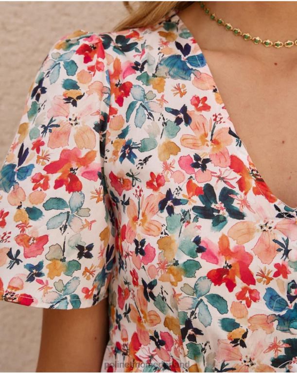 nl Polin et moi Donia bloemen jurk smaragdgroen JD28V54 kleding