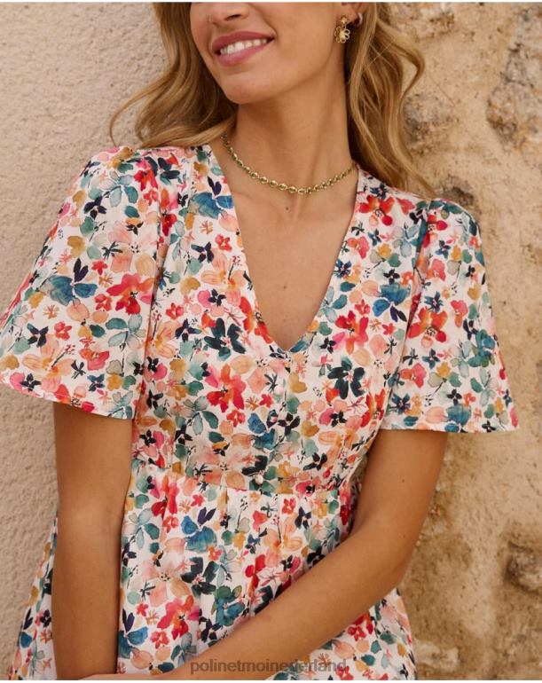 nl Polin et moi Donia bloemen jurk smaragdgroen JD28V54 kleding