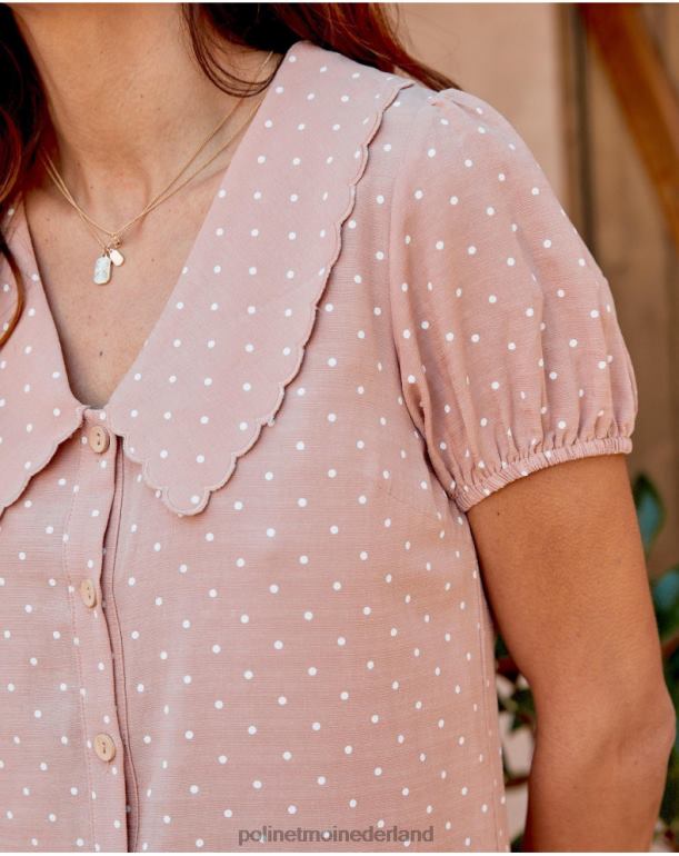 nl Polin et moi Loraine nek jurk roos JD28V145 kleding