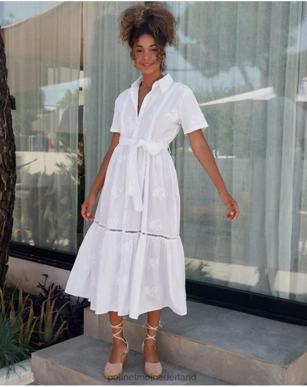 nl Polin et moi Lynda overhemdjurk wit JD28V25 kleding