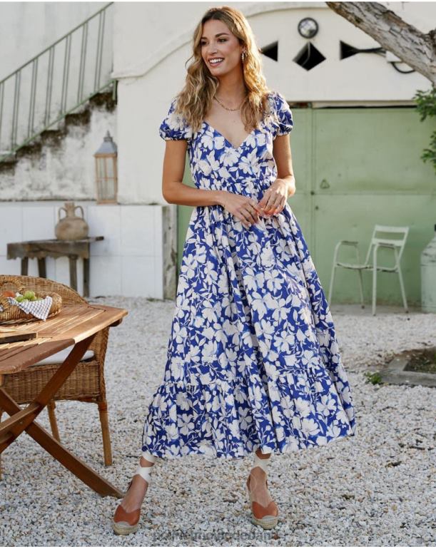 nl Polin et moi Nikka bloemenjurk klein blauw JD28V102 kleding