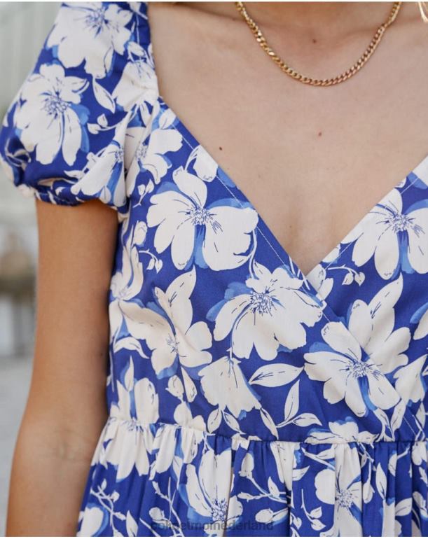 nl Polin et moi Nikka bloemenjurk klein blauw JD28V102 kleding