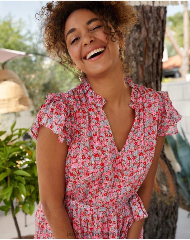 nl Polin et moi Saray bloemenjurk fuchsia JD28V20 kleding