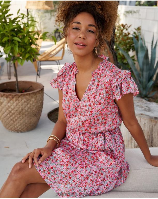 nl Polin et moi Saray bloemenjurk fuchsia JD28V20 kleding