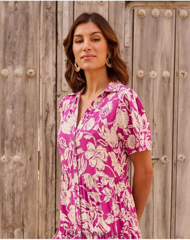 nl Polin et moi Silvia lange jurk aubergine JD28V77 kleding