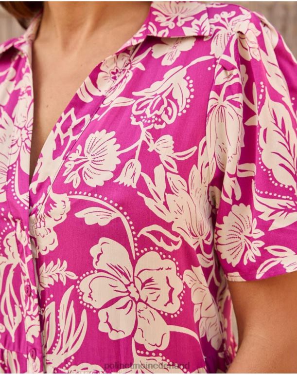 nl Polin et moi Silvia lange jurk aubergine JD28V77 kleding