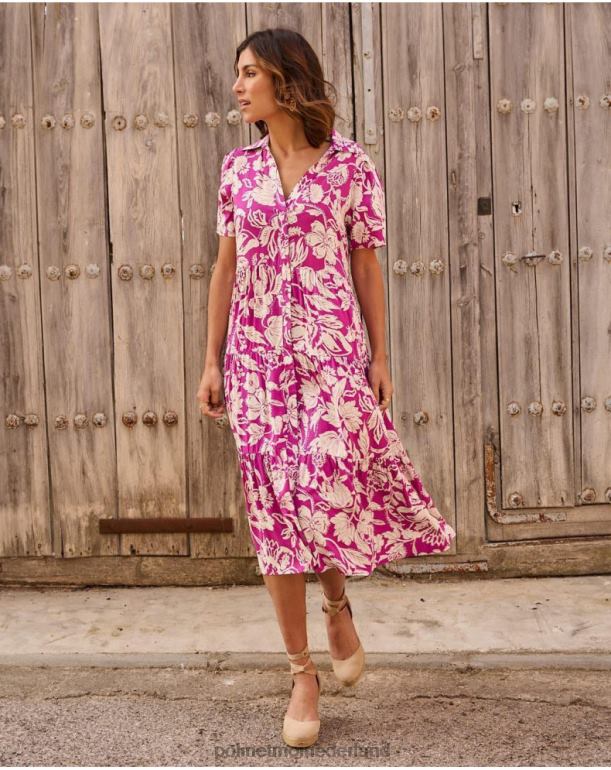 nl Polin et moi Silvia lange jurk aubergine JD28V77 kleding