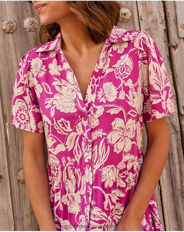 nl Polin et moi Silvia lange jurk aubergine JD28V77 kleding