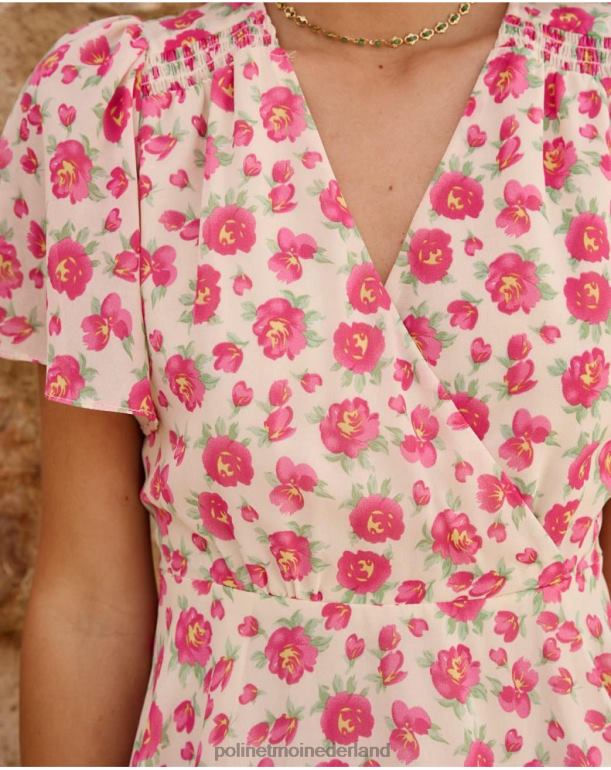 nl Polin et moi Verena vloeiende jurk rauw JD28V15 kleding