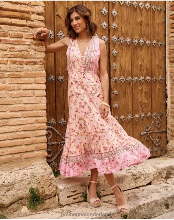 nl Polin et moi adri bloemenjurk Zalm JD28V53 kleding