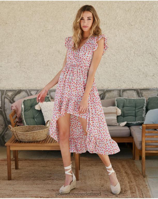 nl Polin et moi asymmetrische jurk bessie rauw JD28V117 kleding