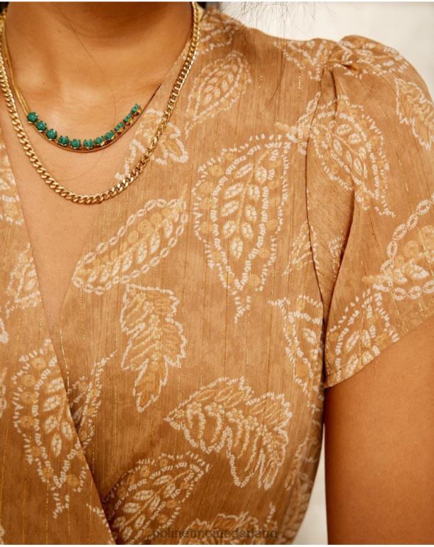 nl Polin et moi bambina bladeren jurk kameel JD28V137 kleding