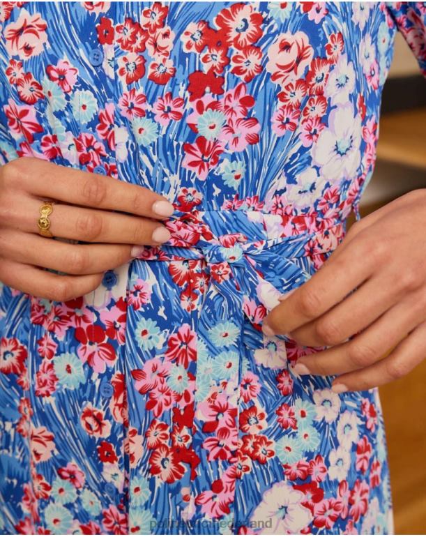 nl Polin et moi camisero bloemen agata klein blauw JD28V51 kleding