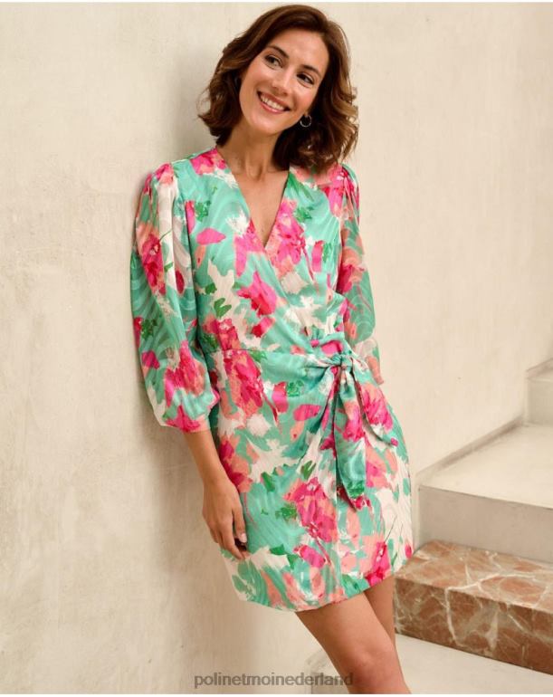 nl Polin et moi denisse jurk strik watergroen JD28V81 kleding