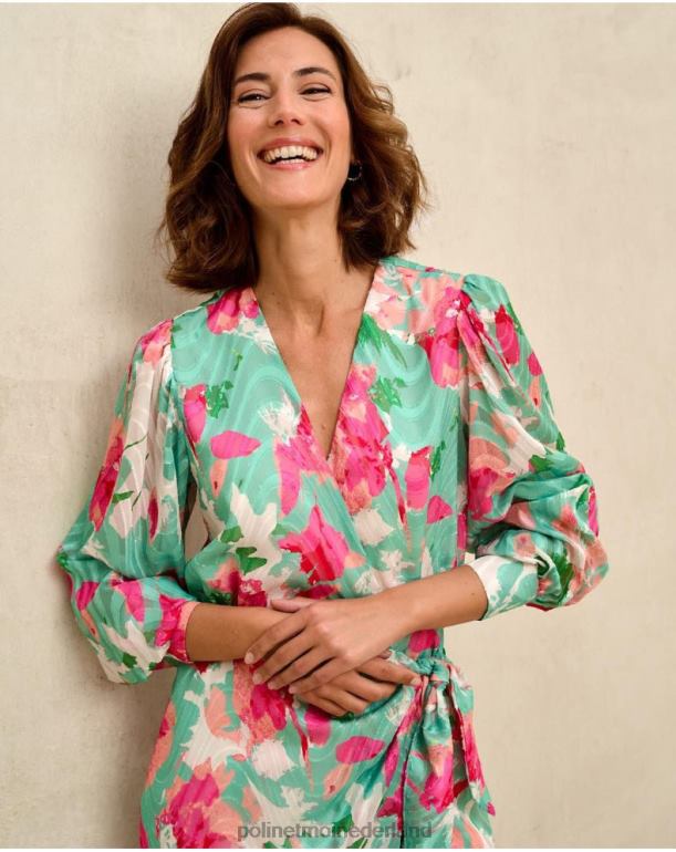 nl Polin et moi denisse jurk strik watergroen JD28V81 kleding