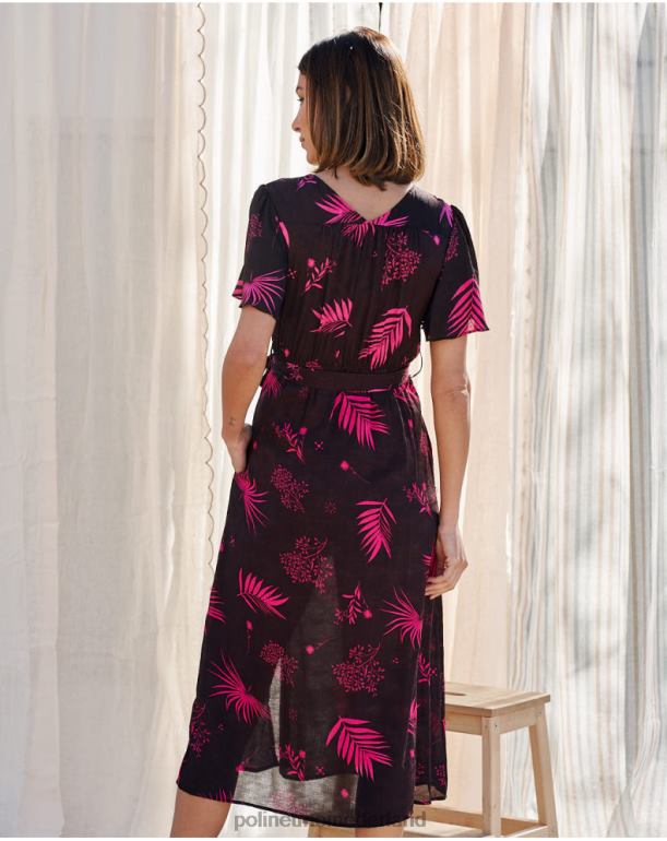 nl Polin et moi flores maite-jurk bruin JD28V105 kleding