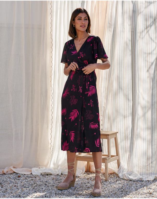 nl Polin et moi flores maite-jurk bruin JD28V105 kleding