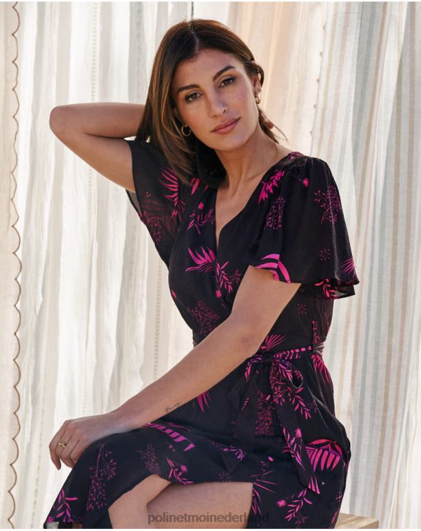 nl Polin et moi flores maite-jurk bruin JD28V105 kleding